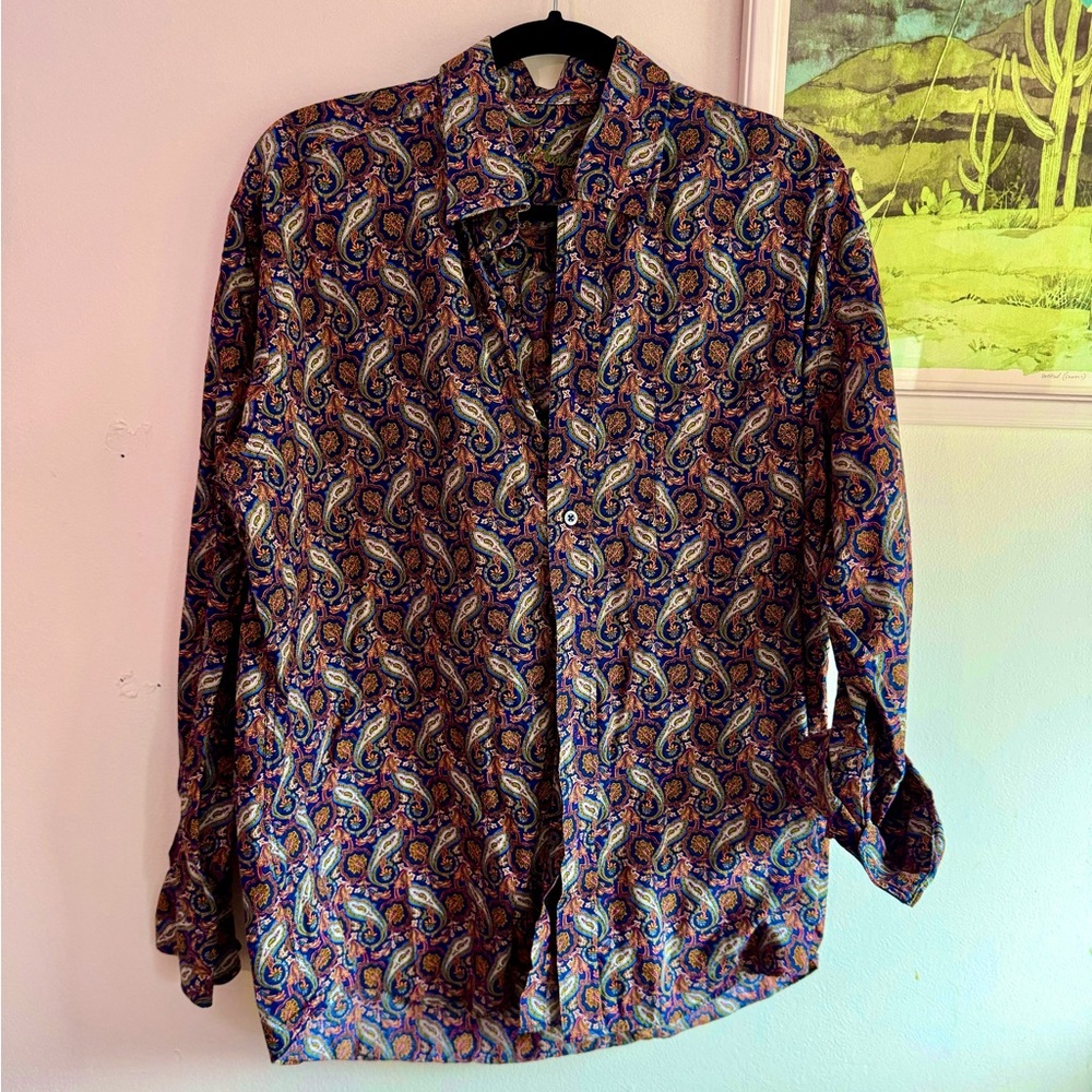 Alan Flusser Paisley Long Sleeve Button Down Shirt